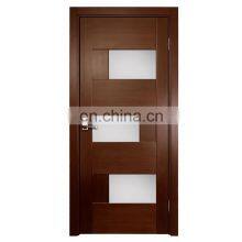 Modern Fancy Prehung Bathroom Walnut Internal Doors With Glass American Style Apartment Solid Wood Door thumbnail-1