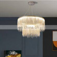 LED Tassel Chandelier Remote Modern Three-color Adjustable Nordic Restaurant Chandelier Luxury Hotel Living Lighting thumbnail-3