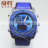 Latest sport watch multifunction LCD watch with metal case