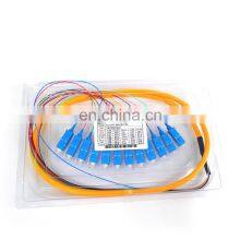 0.9mm LSZH/PVC Fiber Optic 12 Core Color G652D SM LC SC UPC Pigtail
