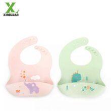 Wholesale Bpa Free Silicone Adjustable Waterproof Food Catcher Baby Silicone Feeding Bibs thumbnail-3