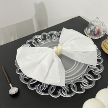 New Arrival Vintage Clear Round Plastic Charger Plates Acrylic Dinner Dishes For Wedding thumbnail-4