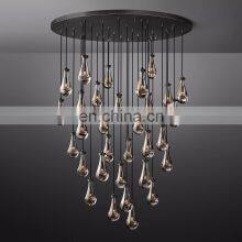 Modern Blown Glass Rain Drops Chandelier for Kitchen and Bedroom thumbnail-4
