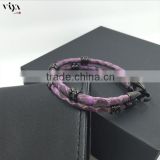 2016 New Arrival Stingray Genuine Double Leather Bracelet For New Year's Gift For Man & Women