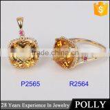Wholesale 10k Gold Gemstone Engagement Ring Jewelry With Citrine 2015 New Design thumbnail-2