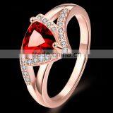 KZCR210 Brass Material Red Zircon Ring Gold Jewelry thumbnail-2