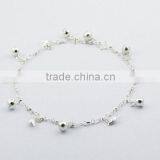 Sweet Little Bird Charms & Spheres Sterling Silver Anklet thumbnail-1