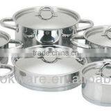 202 Stainless Steel Cookware/Kitchenware Cooking Set With Stainless Steel Lid