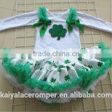 Kids Clothes Four Leaf Cover Print Boutique Long Sleeves Top With Petti Skirt thumbnail-1