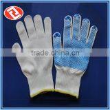 Men's Cotton and Polyester Long Work String Knit Gloves With Dots