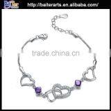 High Polished Intercross 925 Sterling Silver Flat Open Bridal Bracelet thumbnail-6