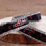 Black,Purple,Red Diamond Ribbon Base On Glue Chain thumbnail-1