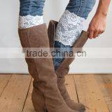 USA Woman Stretch Lace Boot Cuffs Leg Warmers Trim Toppers Socks