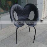 Modern Butterfly Shaped Dining Chairs Plastic Chairs With Metal Legs thumbnail-5