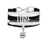 Antique Silver Map Charm i Love OHIO Map Charm Bracelet Infinity Love Bracelet thumbnail-1