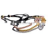 High Quality Silver Copper Bead Bracelets With Silver Smile Charm Tassel Bangle Bracelet thumbnail-6