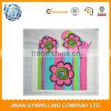 100% Cotton 3 PCS Kitchen Set Oven Mitt Pot Holder & Dish Towel Beautiful Flowers Printed TOWEL thumbnail-1