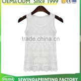 Hot sale cusual cotton vest women's hook flower tank top