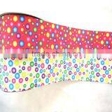 Custom printed colorful polka dots grosgrain ribbon