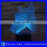 Creative Vision 3D Dog Head Shaped LED 7 Colors Flashing Touch Control Acrylic Night Light thumbnail-3