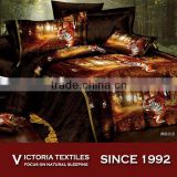 100% micro fiber super soft fabric home textiles bed linen set tiger print