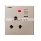 NALING Champagne Switch Socket Bright Acrylic 1 Way 15A 3PIN Switched Socket With Neon From Factory