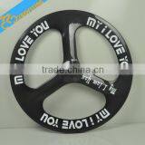 High Quality Road Bike 3 Spoke Carbon Wheels,cheap Bike Wheels, Customized Paintings Carbon Tri-spoke Wheels thumbnail-4