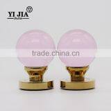 Pink Gilded Zinc Alloy Ball Style Bedroom Glass Door Lock