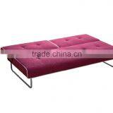 Living Room or Hotel Use Simple Style Fabric Purple Folding Sofa Bed With Metal Leg thumbnail-4