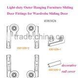 Wardrobe Light-duty Sliding Closet Door Roller Fittings Hardware System
