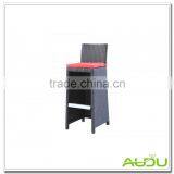 Rattan Stool/Outdoor Rattan Bar Stool With Red Cushion thumbnail-1