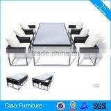 Wholesale Wicker Furniture 6 Seater Table and Chairs thumbnail-1
