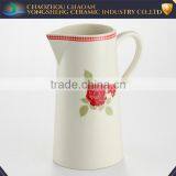 Factory Price Wholesale Pitcher Dolomite Material With Flower Decals thumbnail-2