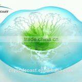 Cheap Mixed Colored Small Glass Plates; Round Handblown Stripe Glass Hanging Plates Wall Decor thumbnail-1