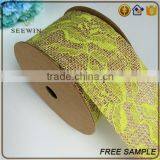 High Quality Online Lace Mesh Linen Jute Craft Fabric Ribbon Wholesale thumbnail-2