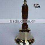Mirror Polished Metal Bell With Wooden Handle Made in Brass thumbnail-1