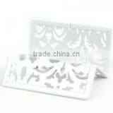 White Metal Punched Office Desk Name Card Holder thumbnail-2
