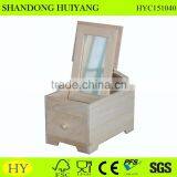 Tabletop Wood Cosmetics Organizer With One Drawer and Mirror thumbnail-1