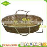 Wholesale China 100% Handmade Eco-friendly Maize Baby Mose Basket With Handles thumbnail-1