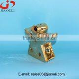 Home Decor Ceramic Gold Candleholder, Candle Jar thumbnail-2