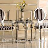 FS818 Modern Contemporary Neoclassic Silver Metal Leisure Chair Bar Pub Salon Club Barbershop Hotel Room Chair thumbnail-1