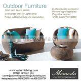 8065 Hot Sell Living Room Outdoor Resin Wicker Poly Rattan Garden Furniture Sectional Lounge Sofa thumbnail-1