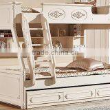 European Classic Rococo Style Pure White Wood Stairway Bunk Bed With Drawers BF11-09183a thumbnail-2