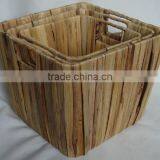 Square Natural Color Water- Hyacinth Basket thumbnail-1