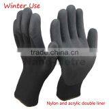 NMSAFETY 13 Gauge Knitted Latex Gloves Black Nylon Coated Foam Latex Protective Gloves thumbnail-1