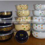 Enamel Storage Bowl Mixing Bowl Salad Bowl Food Container Enamel Bowl With PP Lid thumbnail-5