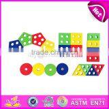 Hot Sale Preschool Stacking Geometry Blocks Wooden Baby Sorting Toys W13D112 thumbnail-2