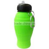 Hot Selling Silicone Traveling Metal Hook Collapsible Water Bottle thumbnail-3