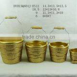 Golden Color Terracotta Flower Pot Christmas Various Shape Ceramic Flower Pot thumbnail-2