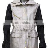 ALIKE lady jacket spring jacket cotton jacket with pu sleeve